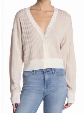 Rag & Bone Wool Pink & Cream Cardigan Size Medium